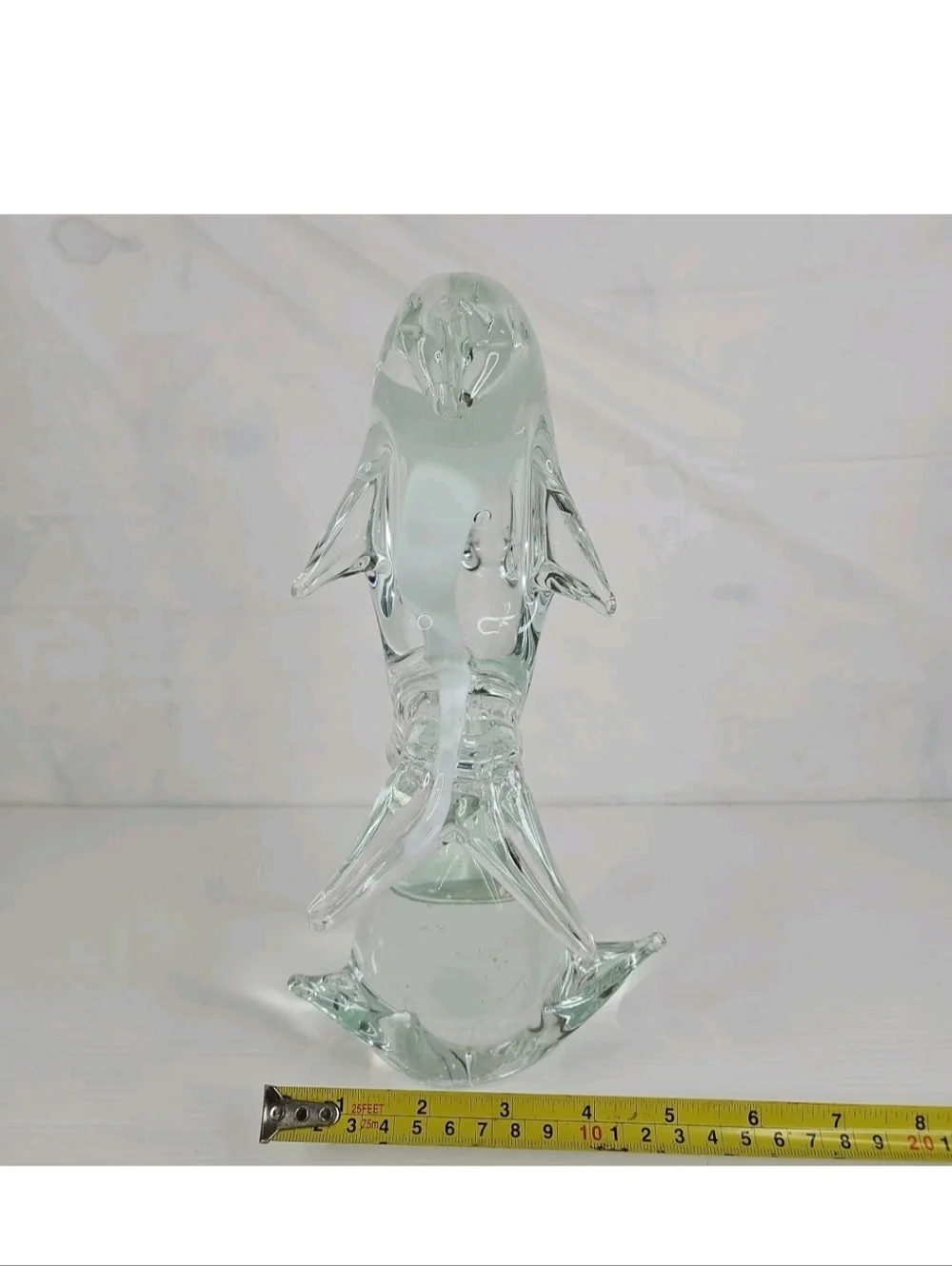 Clear Glass Dolphin Figurine - Decorative Aquarium Accent